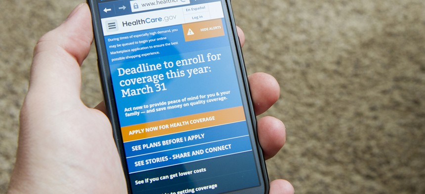 A user accesses HealthCare.Gov in March on his smartphone.