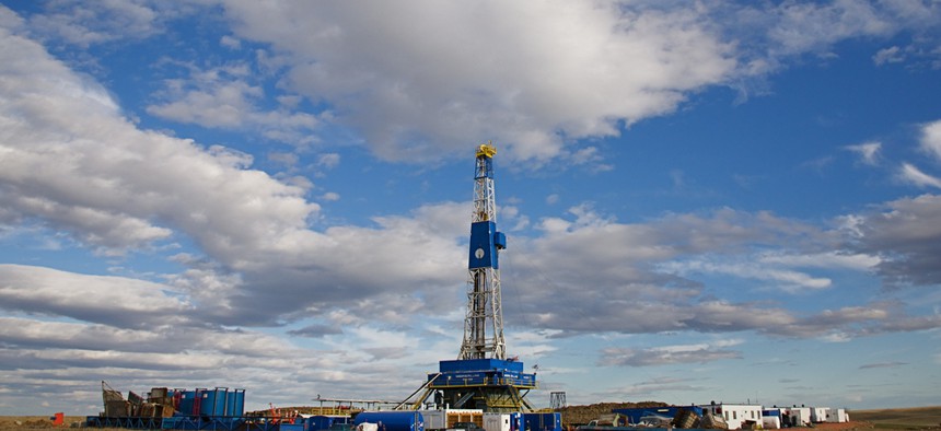 An oil rig near Williston, North Dakota.