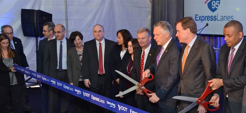The official ribboncutting for the I-95 Express toll lanes earlier this month.