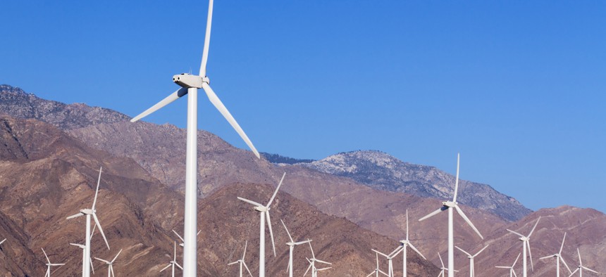 A wind farm near Palm Springs, California
