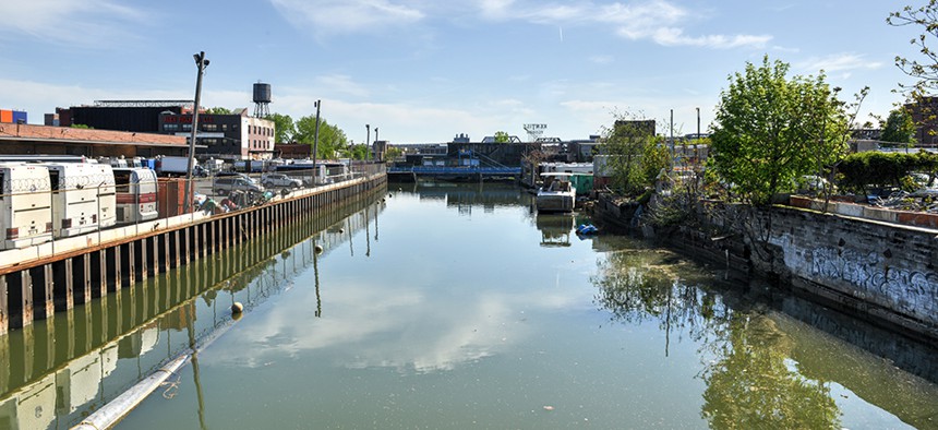 Gowanus Canal runs through Brooklyn in 2014. 