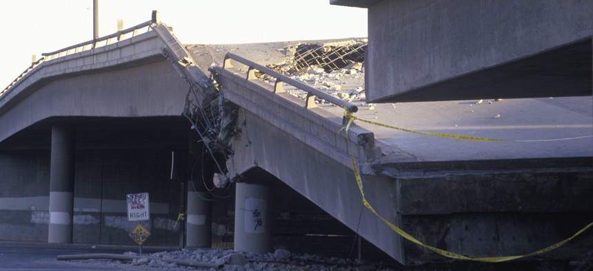 A section of Interstate 10 in Los Angeles collapsed during the 1994 Northridge earthquake.