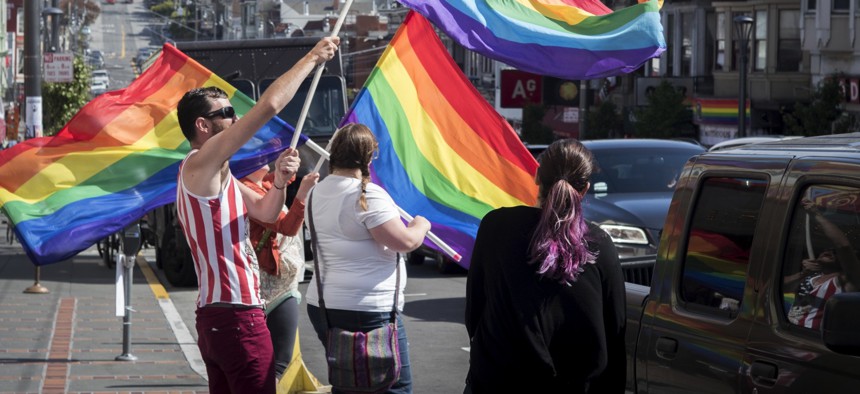 Celebrations in San Francisco's Castro neighborhood following the U.S. Supreme Court's gay marriage ruling on June 26, 2015.