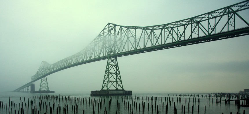 The Astoria-Megler Bridge near Astoria, Oregon.
