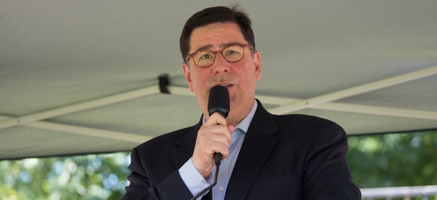 Pittsburgh Mayor Bill Peduto speaks at Pittsburgh 350's Mass Rally for Climate Action on June 21, 2015.