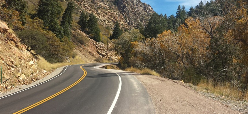 Utah State Route 190 snakes its way through Big Cottonwood Canyon.