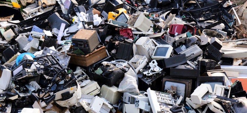Electronics ready for recycling.