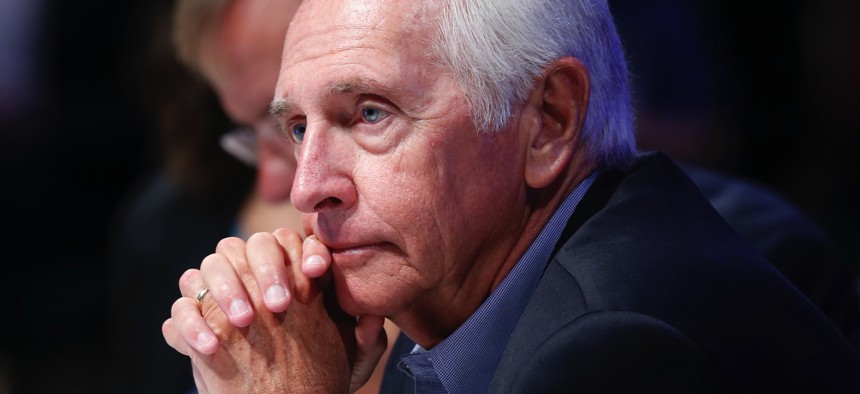 Kentucky Gov. Steve Beshear listens to proceedings during a meeting of the Joint Committee session on addressing the nation's opiod crisis at the National Governors Association summer meeting in White Sulphur Springs, W. Va., in July.