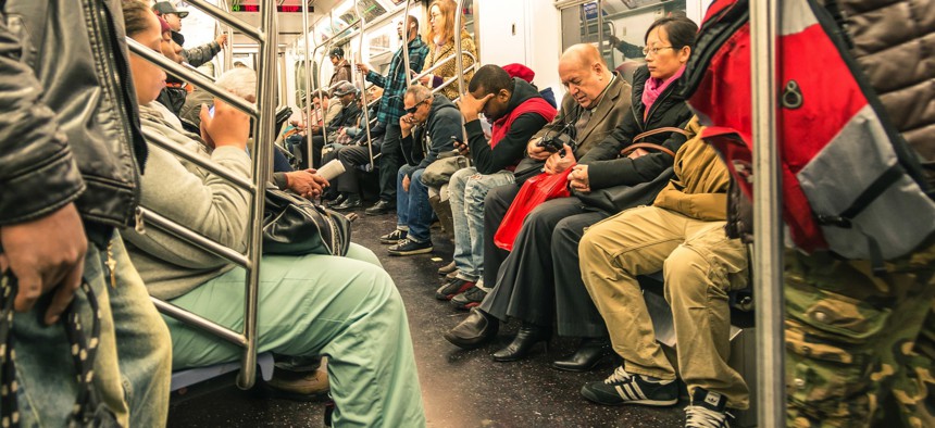 A New York City subway train.