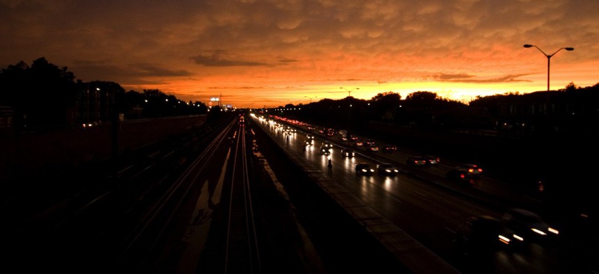 The Eisenhower Expressway passes through Oak Park, Illinois