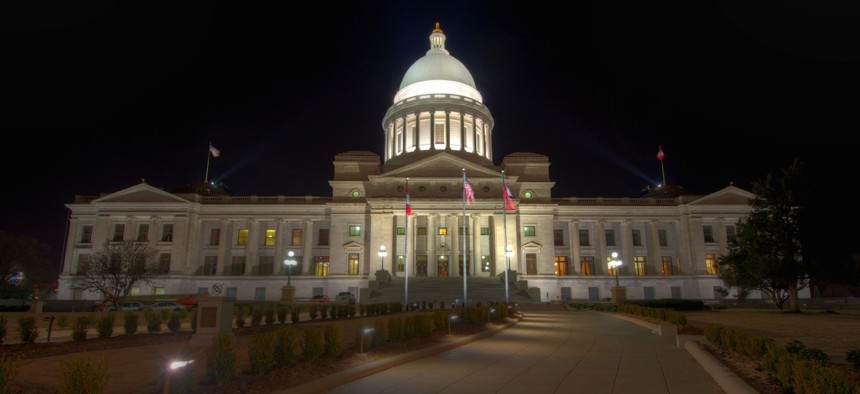 At the Arkansas State Capitol, policymakers can't rely on rainy day funds because Arkansas doesn't have a rainy day fund.