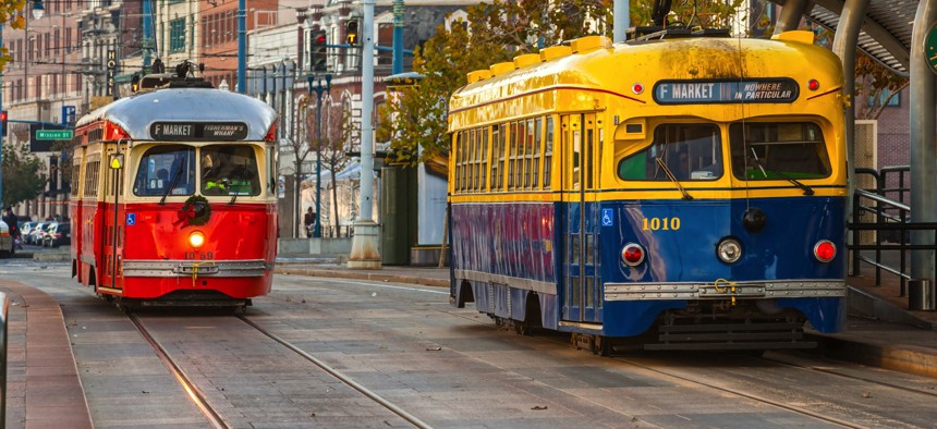 The San Francisco Municipal Transportation Agency offers historic streetcar service along the Embarcadero.