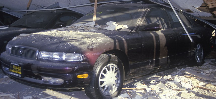 Damage from the 1994 Northridge earthquake in Los Angeles.