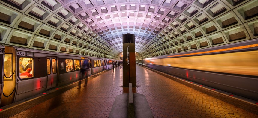 An underground Metrorail station in Washington, D.C.