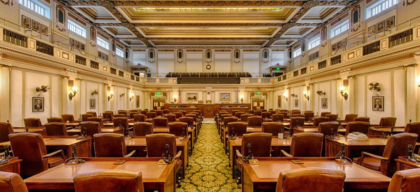 The House chamber in the Oklahoma State Capitol