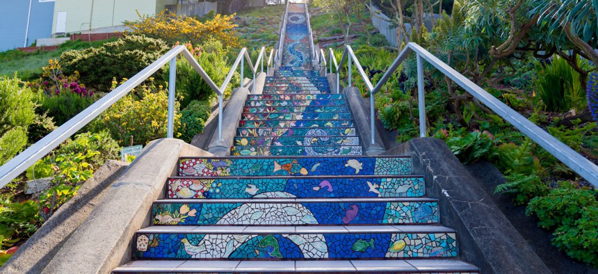 The Moraga Steps in San Francisco, California