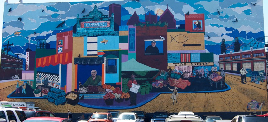 A mural in Pittsburgh's Strip District