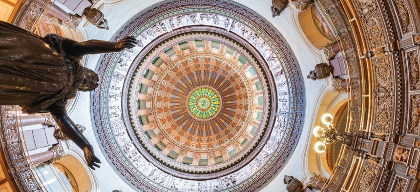 Inside the dome of the Illinois State Capitol building in Springfield, Illinois.