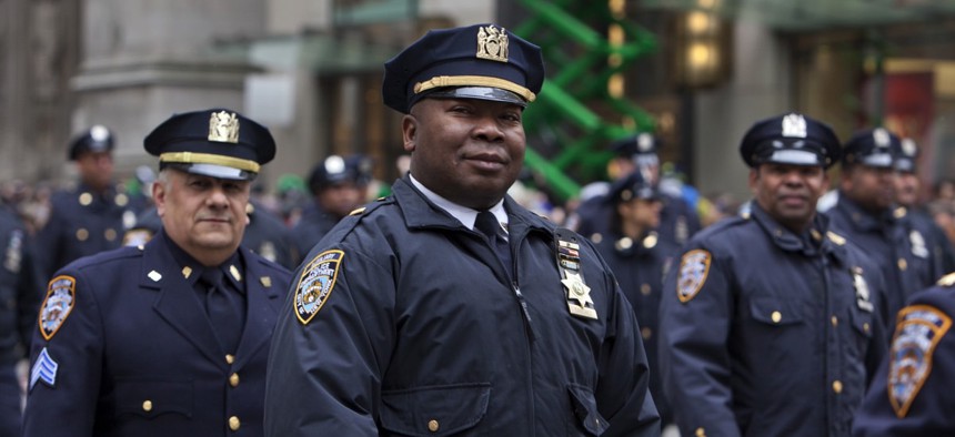 Police officers in New York City, New York. 