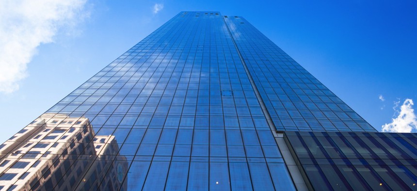 A skyscraper in Boston, Massachusetts. 