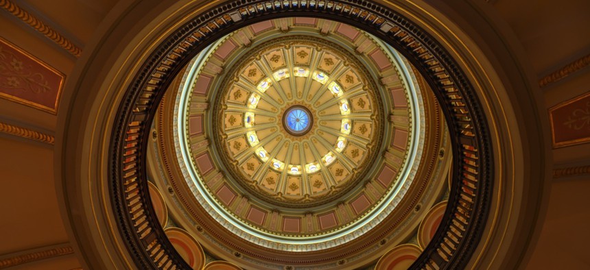 The rotunda in the California State Capitol. 