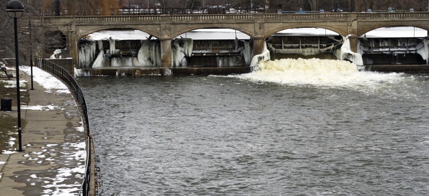 The Flint River in Flint, Michigan.