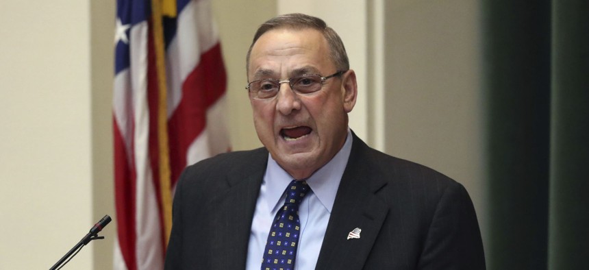 Maine Gov. Paul LePage delivers his State of the State Address in Augusta on Tuesday.