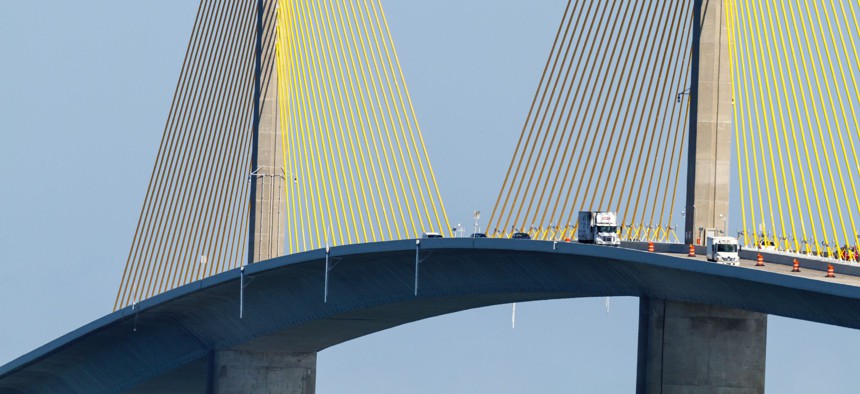 The Sunshine Skyway Bridge near St. Petersburg, Florida. 
