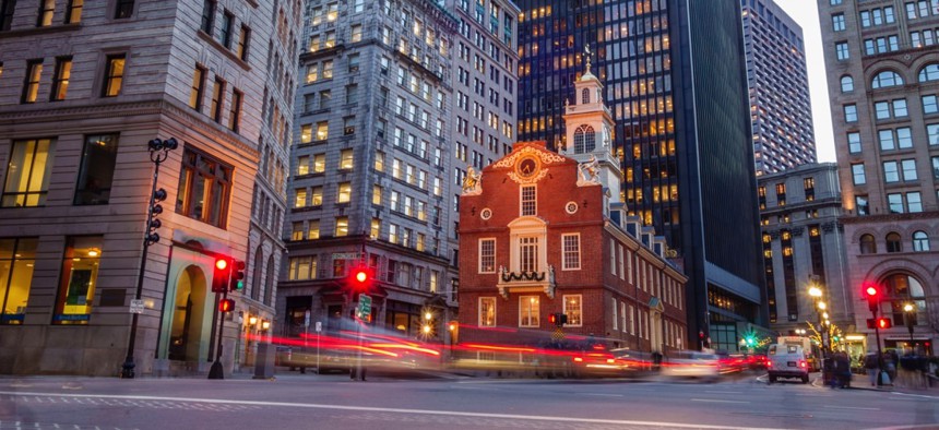 The historic Old State House in Boston, Massachusetts.