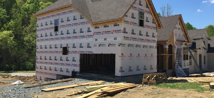 A new home under construction in Nashville, Tennessee.