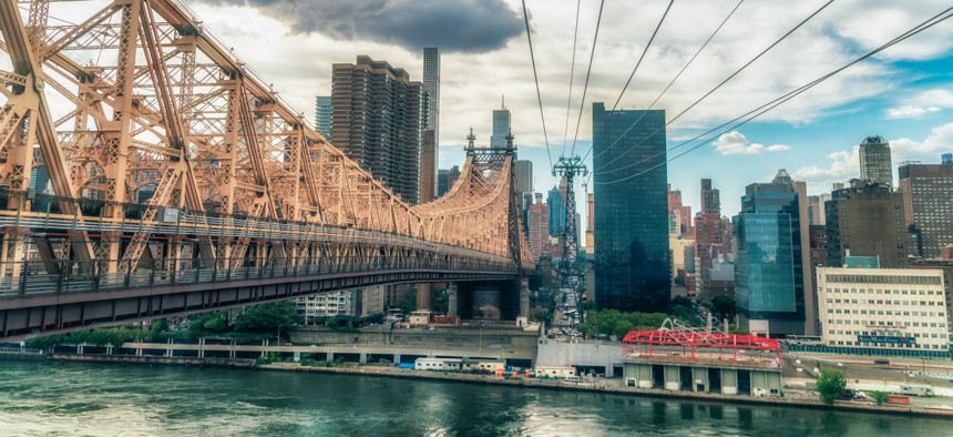 The Ed Koch Queensborough Bridge connects midtown Manhattan with Queens.