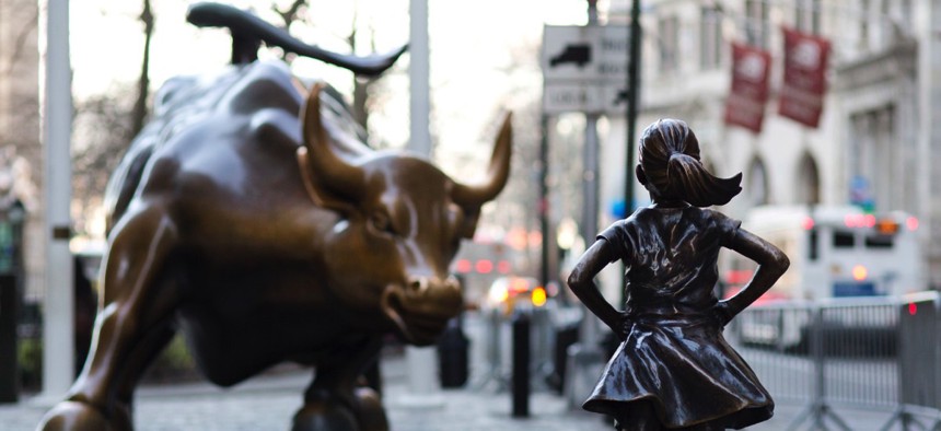 Has the installation of "Fearless Girl" defiantly standing in the "Charging Bull"'s path transformed the meaning of one of New York's best-known public artworks?