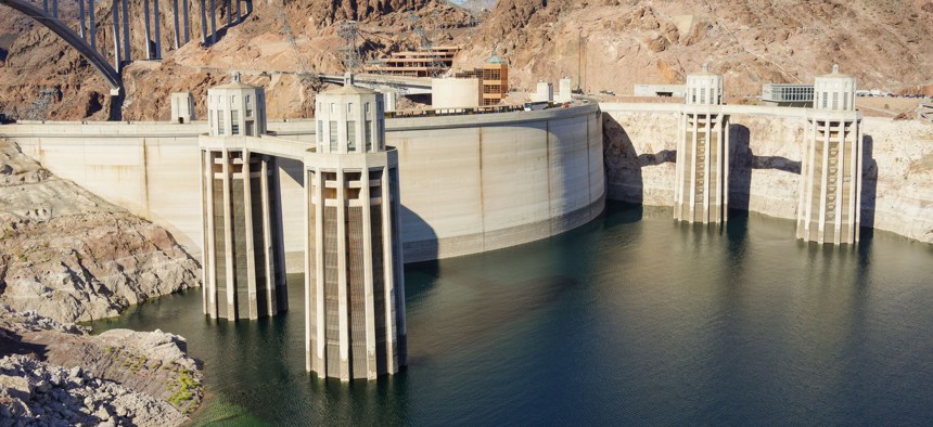 Hoover Dam on the Colorado River created Lake Mead