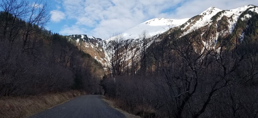 Basin Road, just before it ends, in the Gold Creek Valley near downtown Juneau.