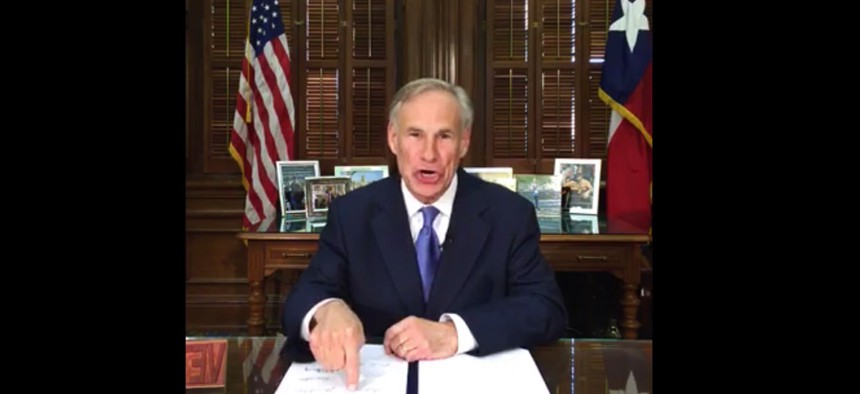 Texas Gov. Greg Abbott talks about a so-called "sanctuary cities" ban in Austin.