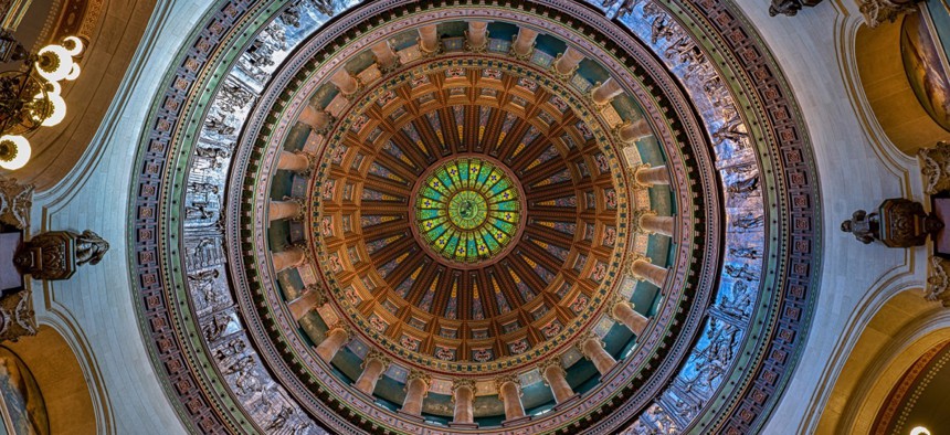 The rotunda in the Illinois State Capitol. 