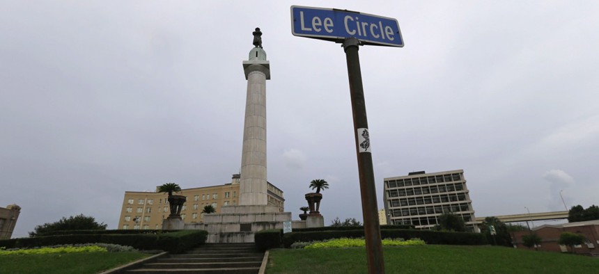 Confederate Gen. Robert E. Lee's monument in New Orleans.