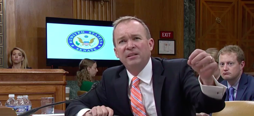 White House Budget Director Mick Mulvaney testified before a Senate committee hearing on Thursday.