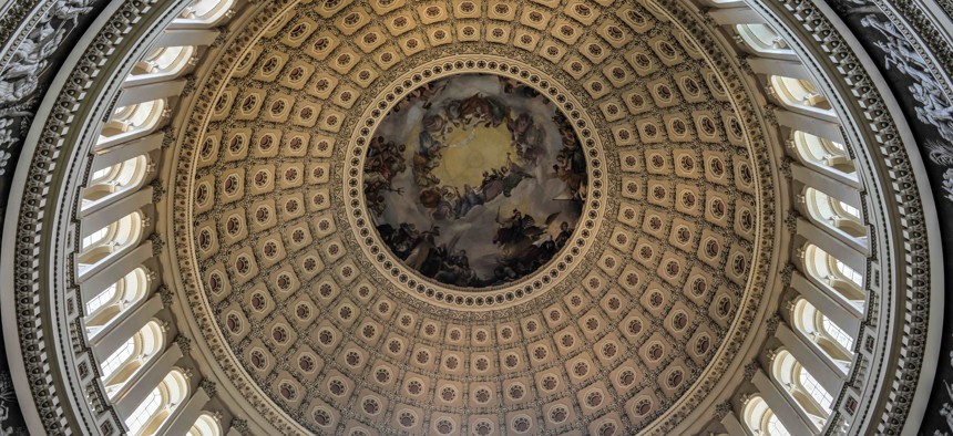 The dome inside of U.S. Capitol in Washington, D.C.