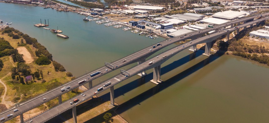 The Sir Leo Hielscher Bridges are part of Queensland Motorways in southeast Queensland, Australia.