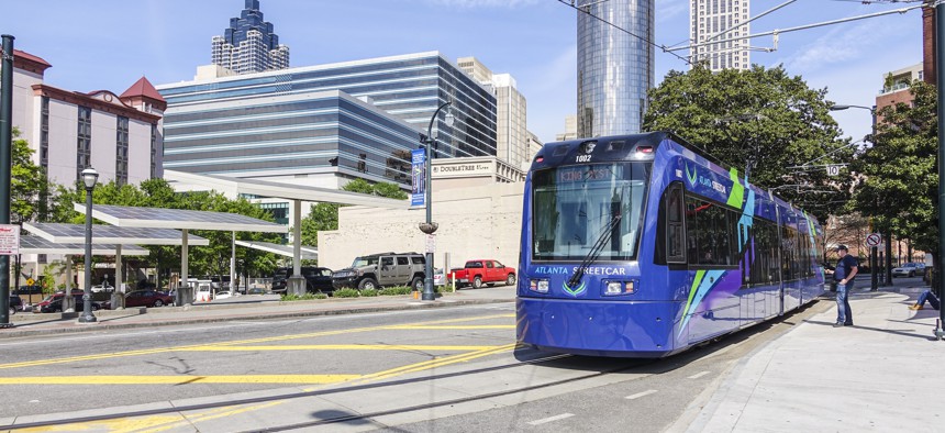 A streetcar in Atlanta, on April, 2016.
