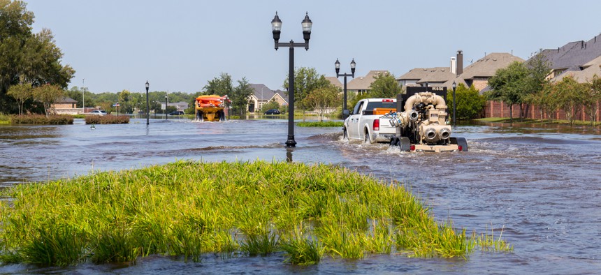 Flooding in Missouri City, Texas following Hurricane Harvey