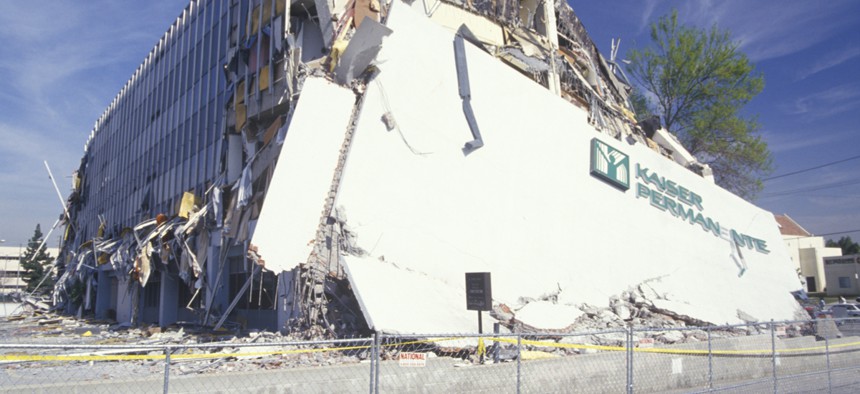 The Kaiser Permanente Medical Building in the Northridge Reseda area of Los Angeles following the 1994 Northridge earthquake.
