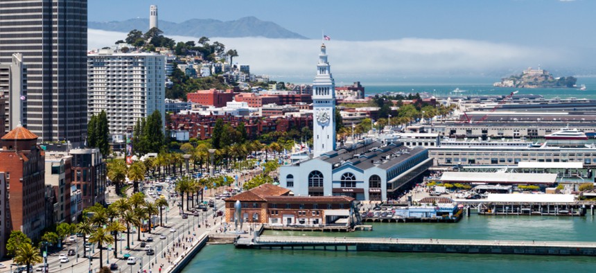 The Ferry Terminal is located along San Francisco's Embarcadero.