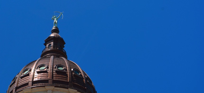 The Kansas State Capitol dome. 