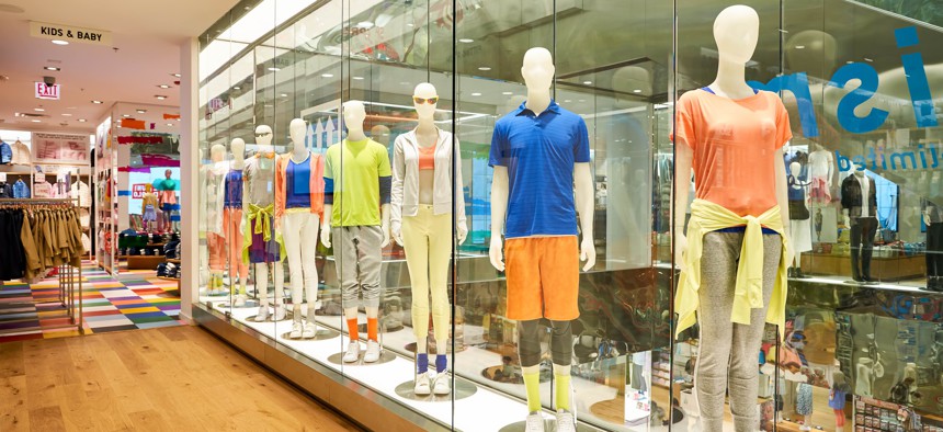The interior of a Uniqlo store in Chicago during March of 2016.