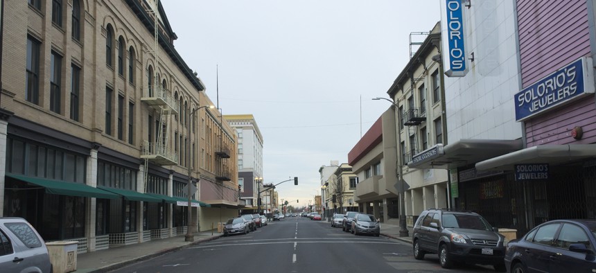 Main Street in downtown Stockton, California