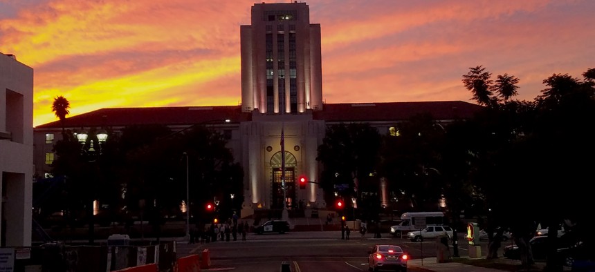 The San Diego County administrative complex in downtown San Diego.