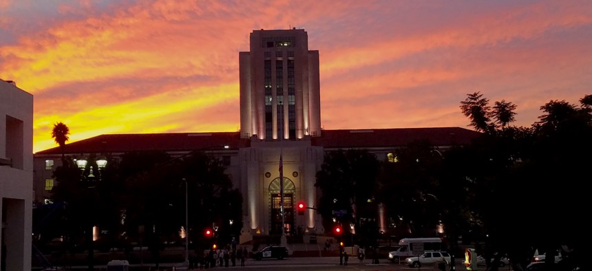 The San Diego County Administration Building in downtown San Diego
