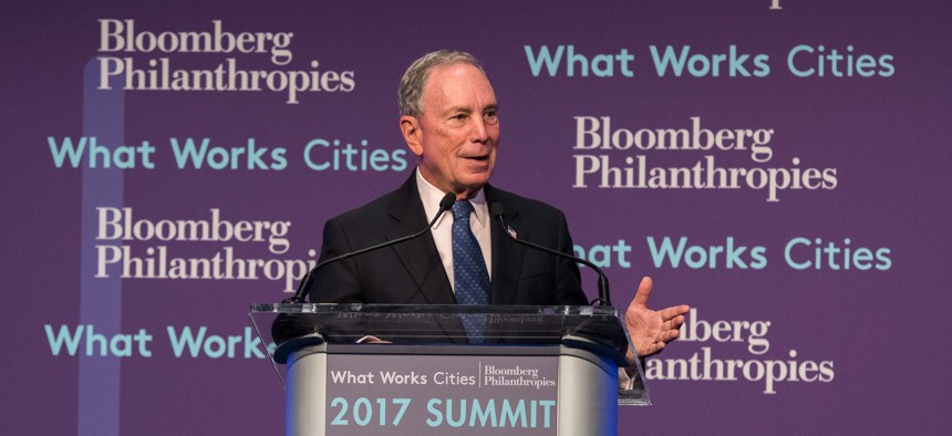 Former New York City Mayor Michael Bloomberg speaks at last year's What Works Cities annual summit.